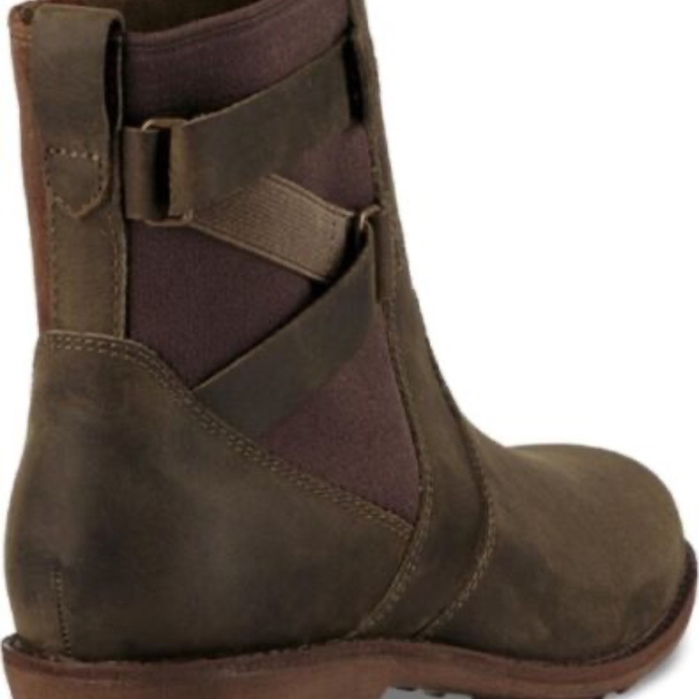 NEW Teva Ellery Ankle boots leather waterproof olive SIZE 5 DARK OLIVE NIB - Picture 4 of 8